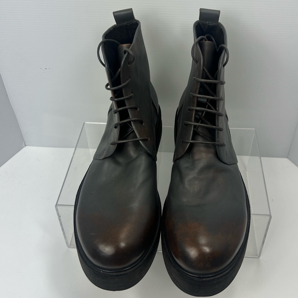 Marsell lace up ankle boot, color, gray and brown, size 41